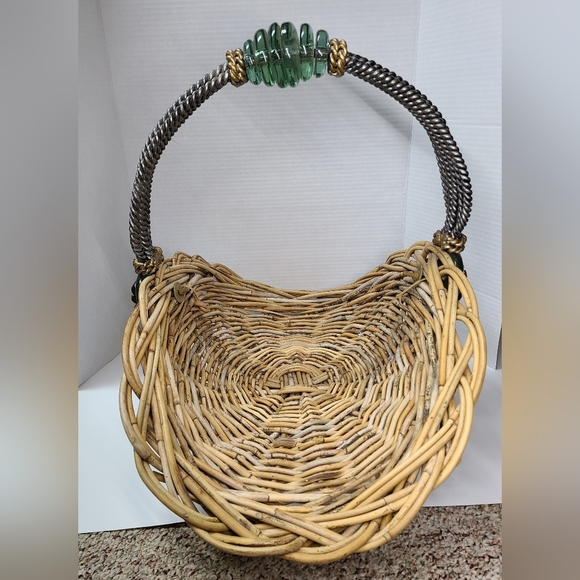 Vintage Maitland - Smith Reed Glass Wrought Iron Basket Floral - Picture 14 of 16